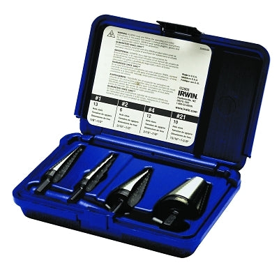 Unibit Step Drill Set, 4-Pc, HSS #1/#2/#4/#21