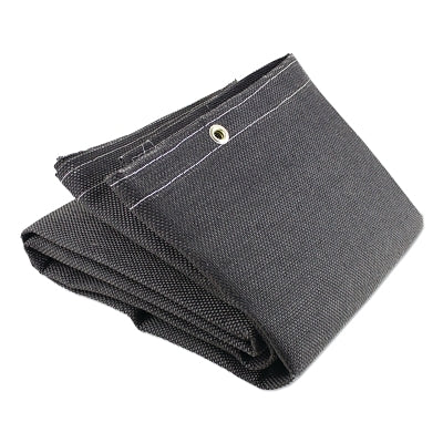 Vermiculite Medium-Duty Welding Blanket, 6 ft W x 6 ft L, 24 oz, with Grommets, Black