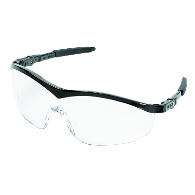 ST1 Series Protective Eyewear, Clear Lens, Scratch-Resistant, Black Frame, Nylon
