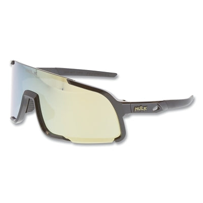 Hulk HK4 Series Safety Glasses, Gold Mirror, MAX3 Hard Coating, Polarized, Black Polycarbonate Frame