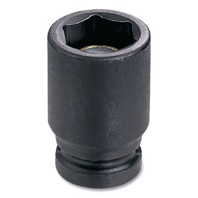 Impact Socket, 1/4 in Drive Size, 13 mm Socket Size, Hex, 6-point, Magnetic, Standard Length
