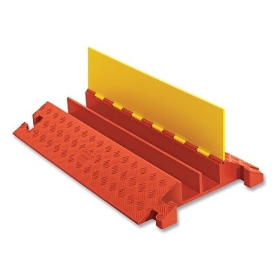 Linebacker Cable Protector, 4.13 in H x 22 in W x 36 in L, 2 Channel, Heavy Duty, Yellow/Orange