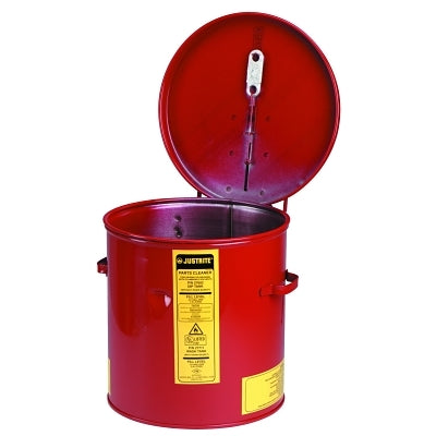 Dip Tank for Cleaning Parts, Manual Cover with Fusible Link, 10 in H x 9.375 in dia Outer, 2 gal, Steel, Red