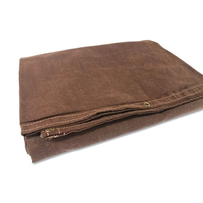 Protective Tarp, 12 ft W x 16 ft L, Mildew/Water Resistant, Canvas, Brown