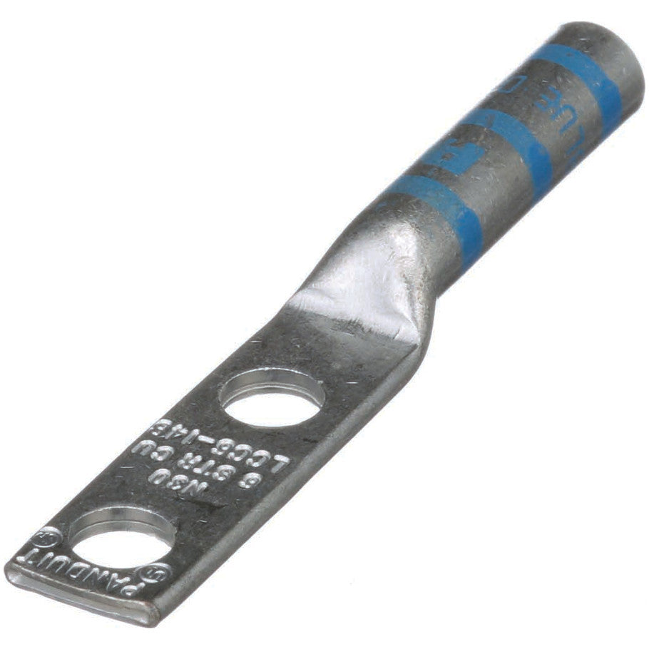 Long Barrel Lug, 2-Hole, Blue, 2.68, 6 AWG