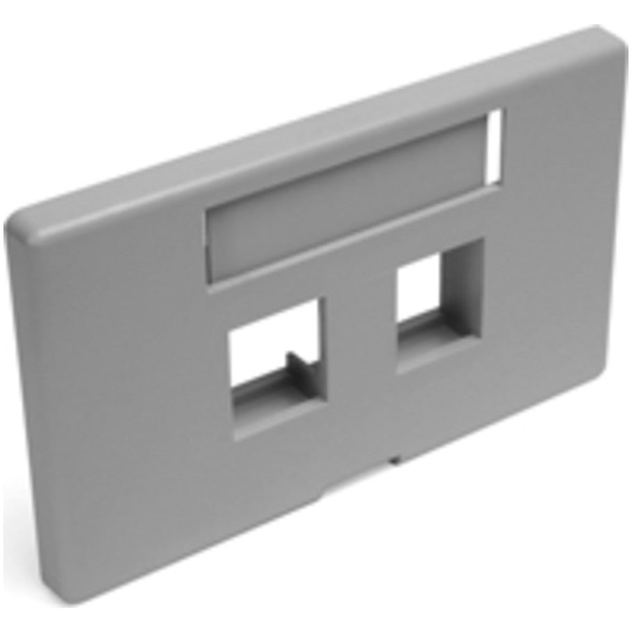 QuickPort Modular Furniture Faceplate for Herman Miller, 2-Port, Gray