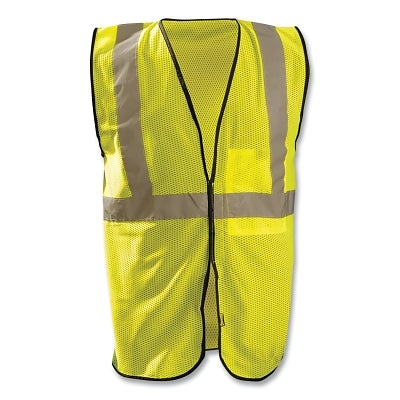 High Visibility Value Safety Vest, OccLx, Std, Class 2 Type R, Polyester Mesh, 2 in Refl Tape, 1 Pocket, 4XL/5XL, Yellow