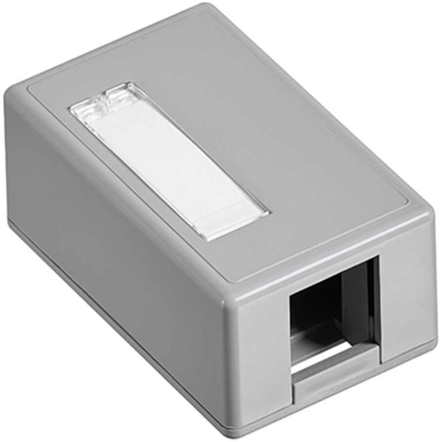 QuickPort Surface Mount Box, Plenum Rated, 1-Port, Gray