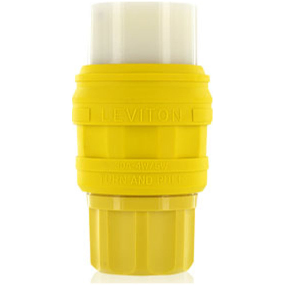 NEMA L15-30, 3P, 4W, Locking Connector for Single Inlet, Industrial Grade, Grounding, Wetguard YELLOW