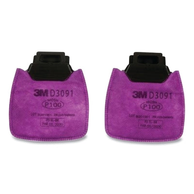 3M D3091 Secure Click HF-800 Series Cartridge/Filter, Particulate Filter, P100, Magenta
