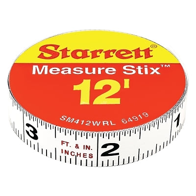 Measure Stix Steel Measuring Tape, 1/2 in x 12 ft, Right-to-Left Reading