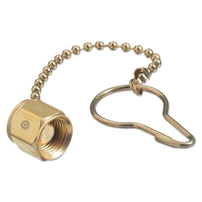 Chain and Plug Assembly, 2-Pc Nut and Plug, Female, LH, 200 psig, Acetylene, Brass, CGA-023