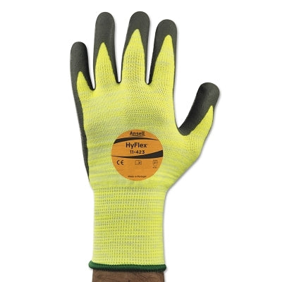 11-423 Heat Resistant Gloves with High Visibility, Size 10, Yellow/Black
