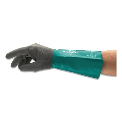 AlphaTec Nitrile Gloves, Size 9, Gray, 16 mil