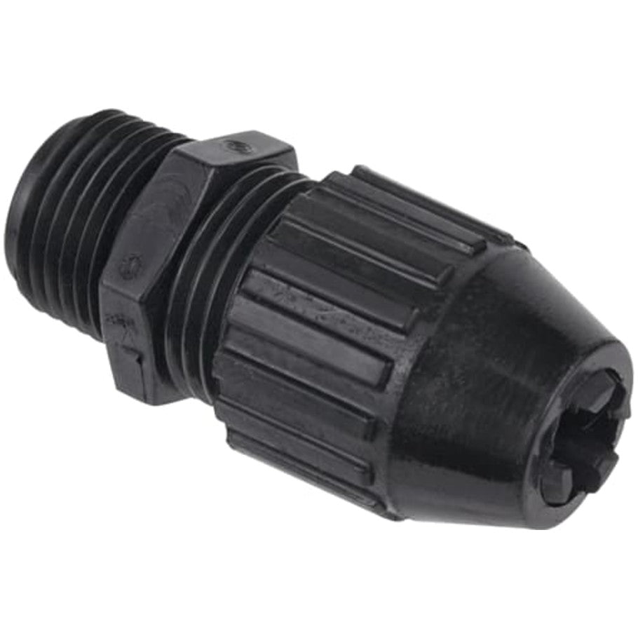 Black Beauty Liquid Tight Strain Relief Connector, Nylon, Straight, Cable and Cord, 1/2 in., 0.400 to 0.560 in.