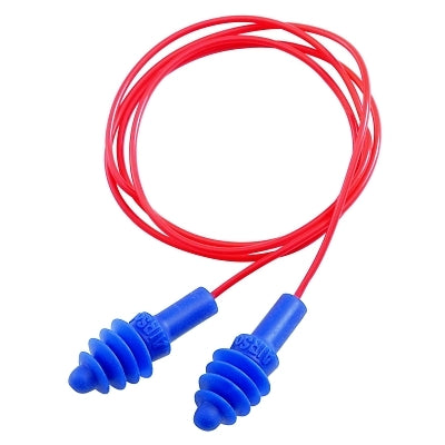 AirSoft Reusable Earplugs, Thermoplastic Elastomer, Blue, Corded