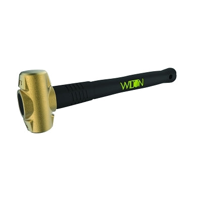 Unbreakable Handle Brass Sledge Hammers, 4 lb, 16 in L, No-Slip Rubber Grip