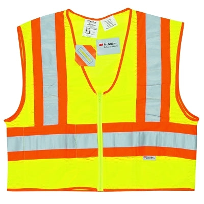 Luminator Class II Limited Flammability Vest, Large, Polyester Mesh, Fluorescent Lime, Zipper