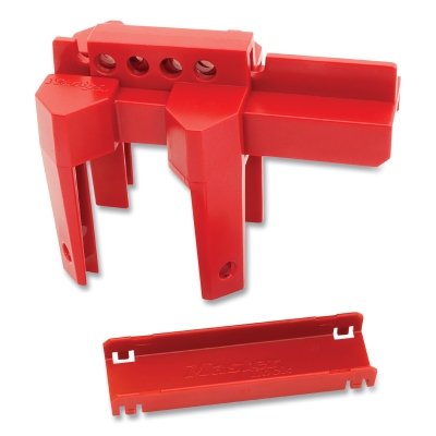 Adjustable Ball Valve Lockout, 3 in W x 4 in H x 5-1/4 in L, 4-Leg Quarter Turn Valve Lockout