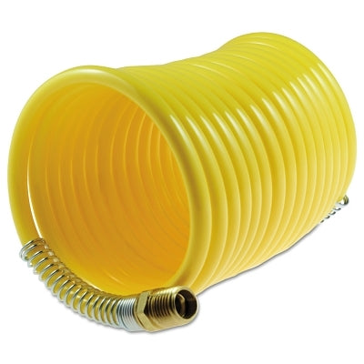 Nylon Self-Storing Air Hoses, 3/8 in I.D., 25 ft, Rigid Fittings