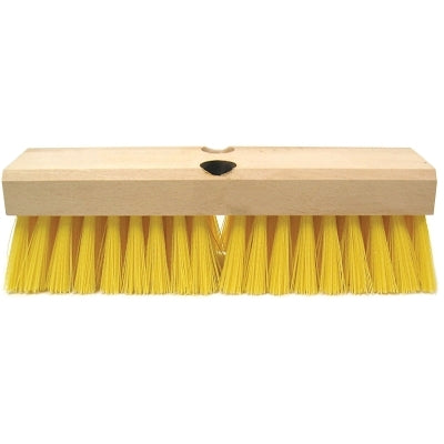 Deck Scrub Brush, 10 in Hardwood Block, 2 in Trim, Polypropylene Fill