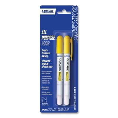 Quik Stik All Purpose Solid Paint Marker, Yellow, 11/16 in Tip, 6 in L, Carded