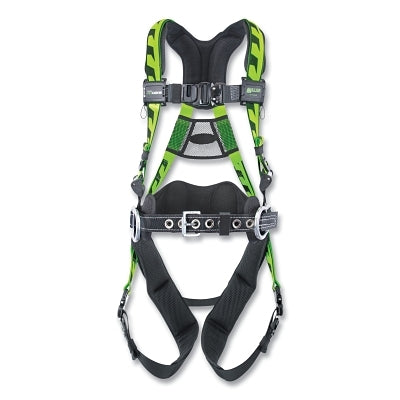 AirCore Full-Body Harness, Back and Hip D-Rings, Polyester, Green, L/XL