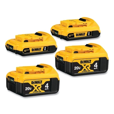 MAX* Cordless Tool Battery, 20 V, Lithium-ion, 2.0 Ah/4.0 Ah, 4 PK