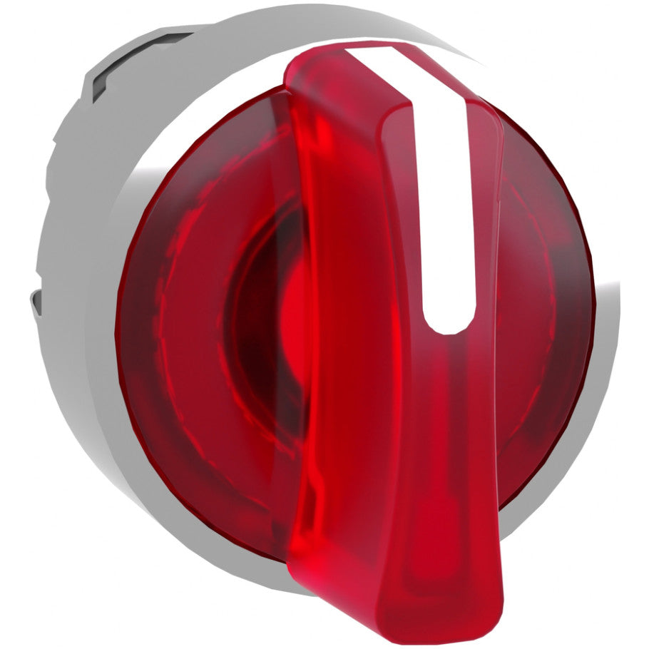 Red illuminated selector switch head 22 3-position stay put