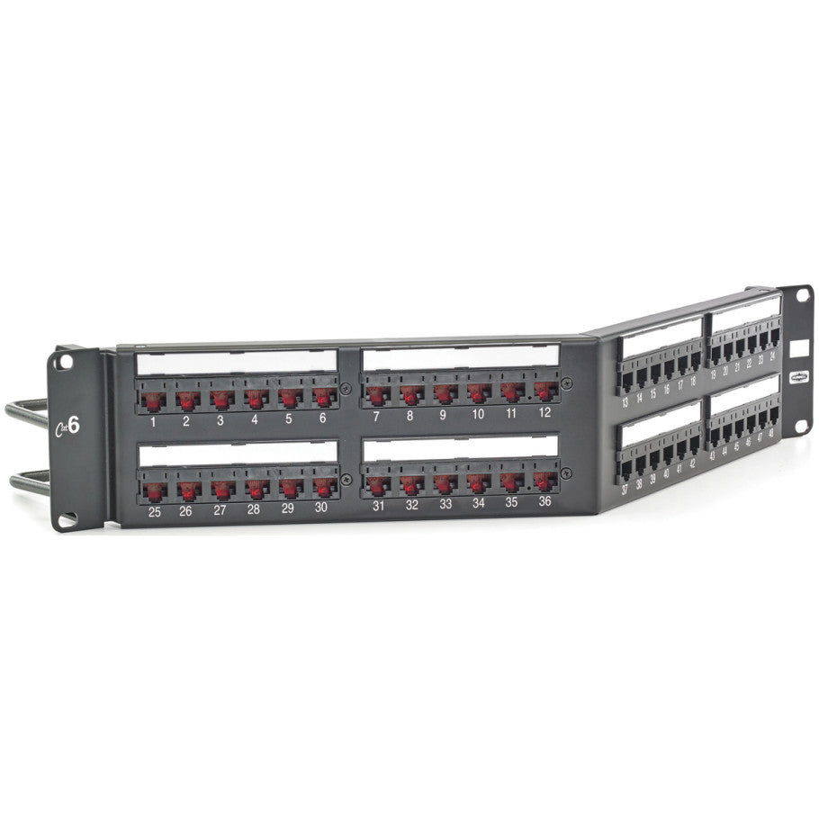 NEXTSPEED Cat 6 Angled Patch Panel, 48-Port, 2 RU