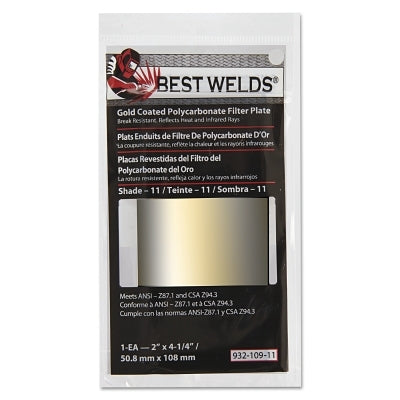 Gold Coated Filter Plate, Gold/11,2 in x 4.25 in, Polycarbonate