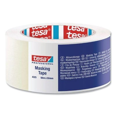 4325 Industry General Purpose Masking Tape, 50 mm W x 50 m L, Natural