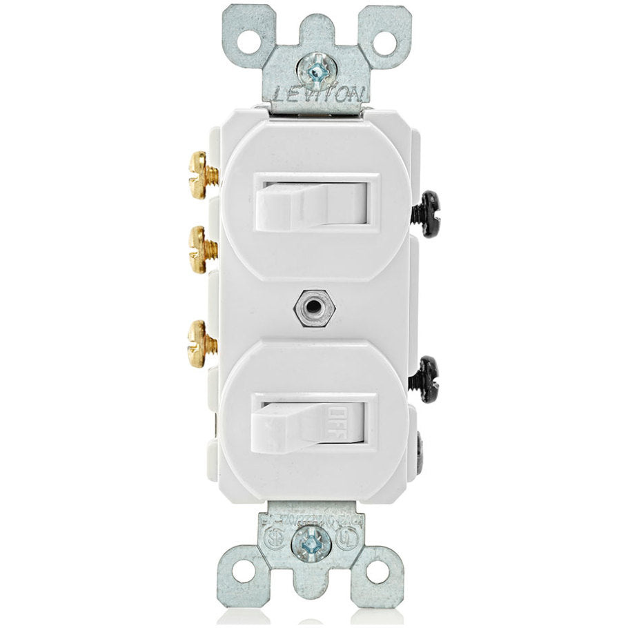 Thermoplastic Non-Grounding Duplex-Style 15A 120/277V Single-Pole/3-Way AC Combination Switch, White