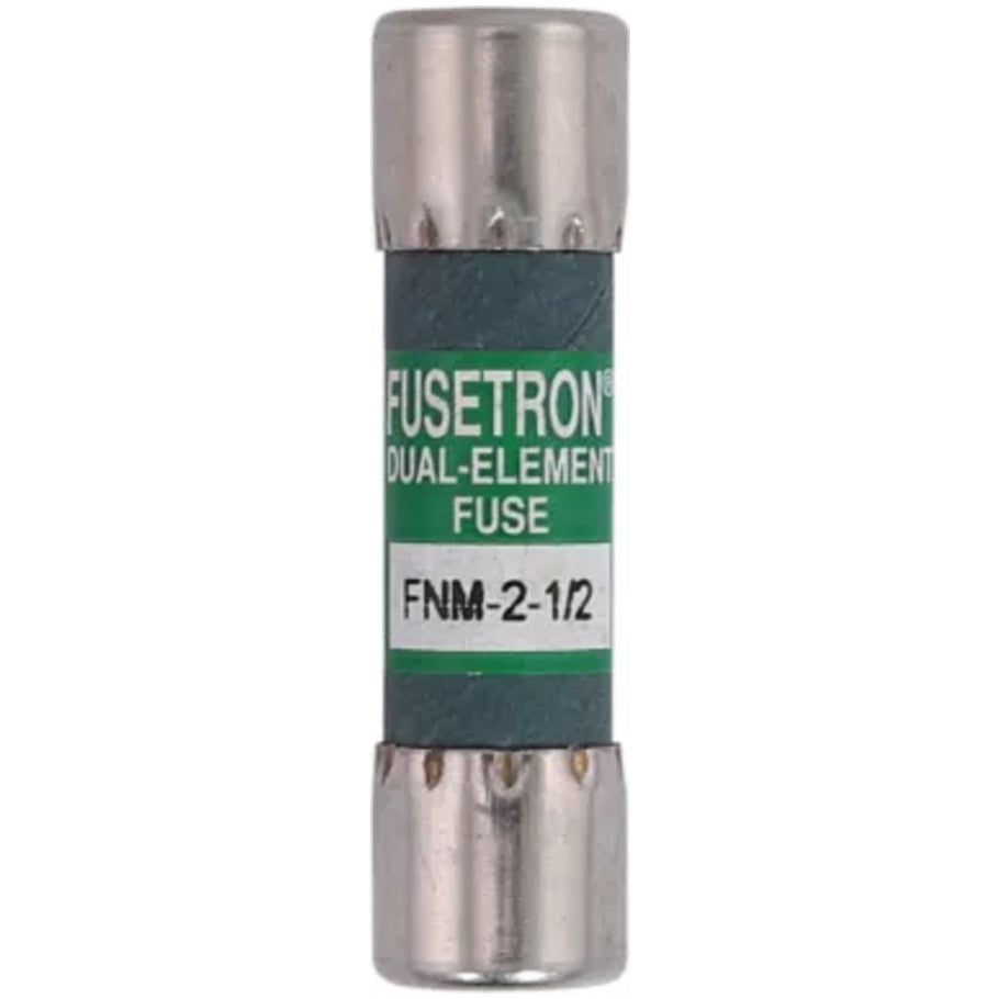 FNM Series Time Delay Supplemental Fuse, Melamine Tube, 2-1/2A, 250V, 13/32 x 1-1/2 in., Color Code Green