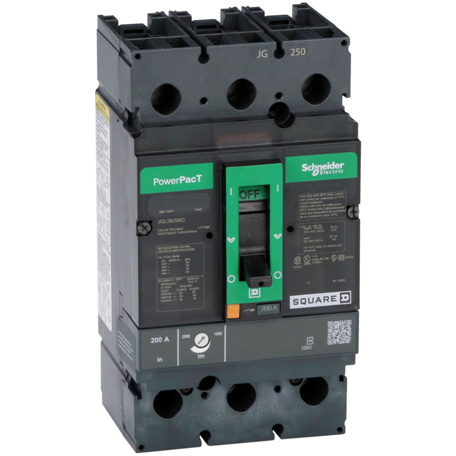 Molded Case Circuit Breaker, 600V 200A,1000...2000 A,200 A,200 A,250 V DC-600 V AC,250 V DC-600 V AC