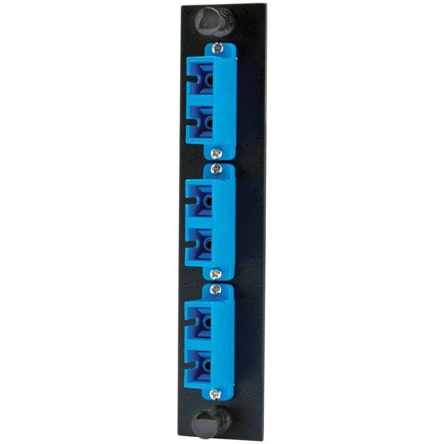 Fiber Optic Panel Adapter, 6-Fiber, 3) SC Duplex, Zircon Sleeves, Blue