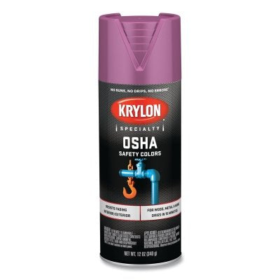OSHA Safety Color Spray Paint, 12 oz Fill, Aerosol Can, Safety Purple, Gloss