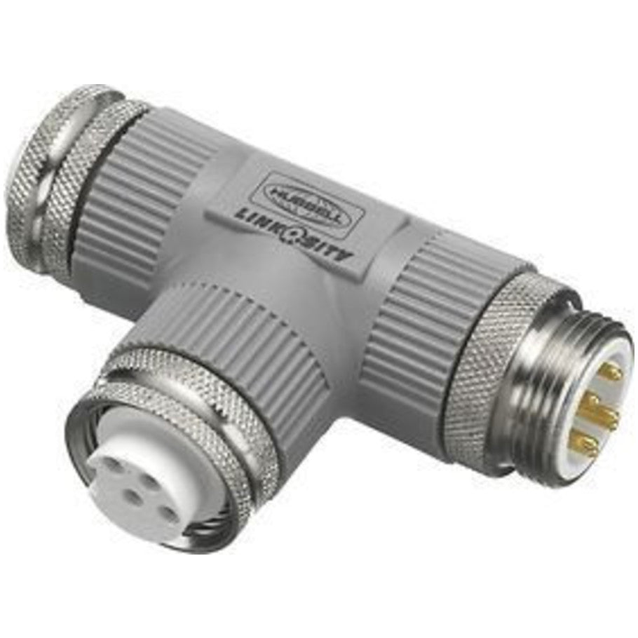 LINKOSITY, Tee, Copper, Brass Nut, 600V ac, 20A, B-Phase, 6-Poles, 12/10 AWG, Gray, 0.8 H x 1.5 in. W