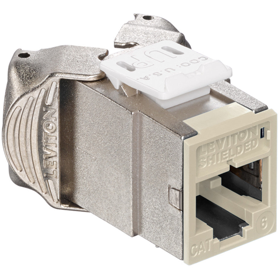 Cat 6 Component-Rated Shielded QuickPort Connector, T568A/B, Ivory, 10 per Package, 72 per Package
