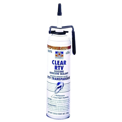 Clear RTV Silicone Adhesive Sealant, 7.25 oz PowerBead Can, Clear