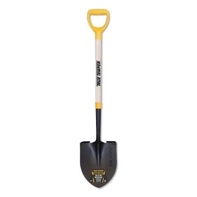Round Point Shovels with D-Grip Handle, 9 in L  x 5.31 in W blade, Hardwood Handle
