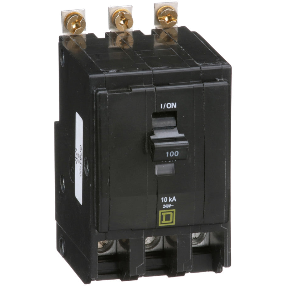 QOB Miniature Circuit Breaker, Bolt On, 3 Pole, 100A, 120/240V, 10kA