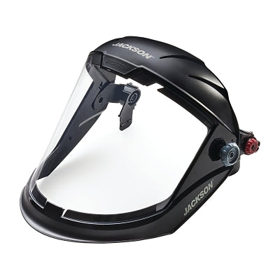 MAXVIEW Series Premium Face Shields with Slotted Hard Hat Adaptor, Uncoated/Clear, 9 in H x 13-1/4 in L