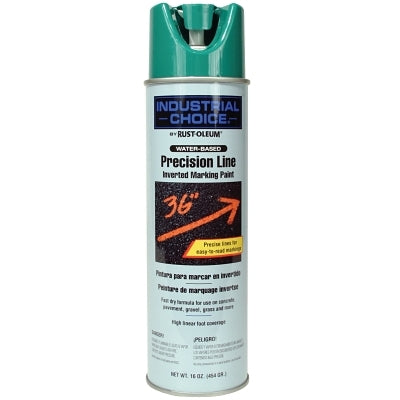 Industrial Choice M1600/M1800 System Precision-Line Inverted Marking Paint, 17 oz, APWA Safety Green, M1800 Water-Based