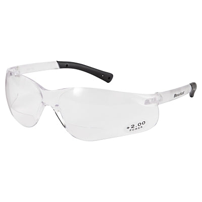 BearKat BK1 Series Bifocal Reader Safety Glasses, Clear Lens, Duramass Hard Coat, Polycarbonate Frame, 2.0 Diopter