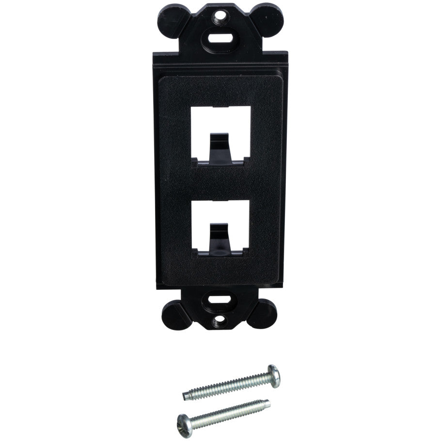 Mini-Com "GFCI" Decora Module Frame, 2-Port, Black