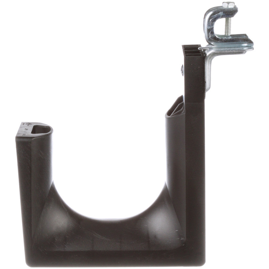 J-Pro Cable Support With Screw-On Beam Clamp, Max. Bundle Dia. 4.00 in., Up to 1/2 in. Flange, Nylon 6.6, Black