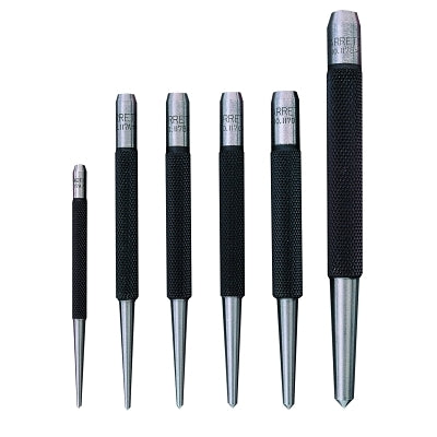 Center Punches w/Round Shank, 4 in, 1/8 in tip, Steel