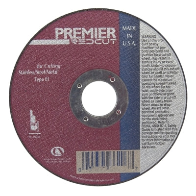 Premier Redcut Right Angle Grinder Reinforced Cut-Off Wheel, 6 in dia, .045 in Thick, Ziconia/Aluminum Oxide