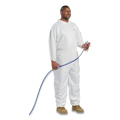 Posi-Wear BA Microporous Disposable Coveralls with Elastic Wrist and Ankle, White, Medium